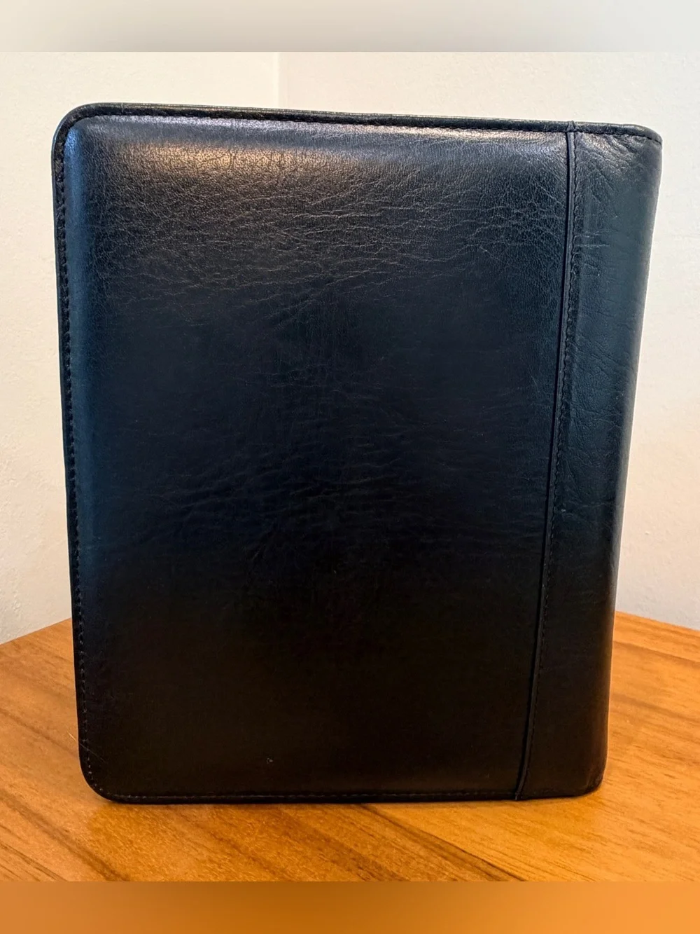 Franklin Covey Classic Black Full Grain Leather Zip Planner Korea Blooms 90s Y2K